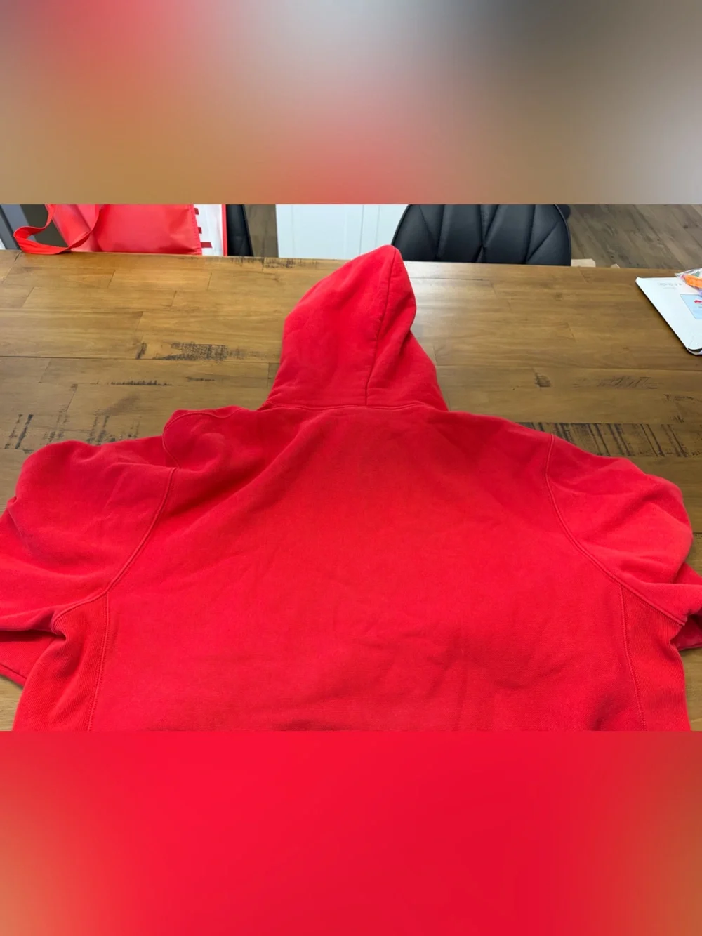 Champion Red Reverse Weave Cropped Hoodie - Picture 2 of 3